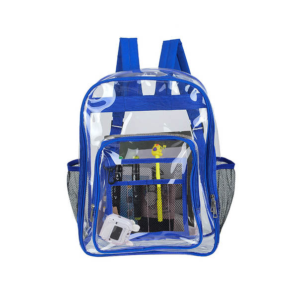 Amazon Transboundary Supply Transparente backpack pvc duplo ombro saco pvc saco grande capacidade saco estudante