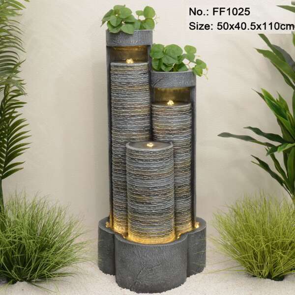 Fonte de água de luxo de estilo europeu moderno sala de estar decoração de paisagem de água circular porta-malas de aterrissagem de humidificador
