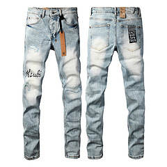 Calça Jeans Masculina Reta com Efeito Desgastado