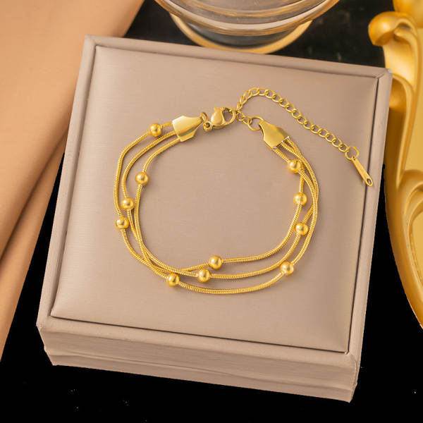 Lanche de aço transfronteiriço de Dongguan não cai de cor novo modelo japonês coreano acessório lanche mulher 18k ouro moda leve e luxuosa sensação de luxo