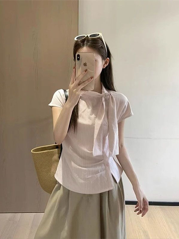 Camisa feminina curta de verão