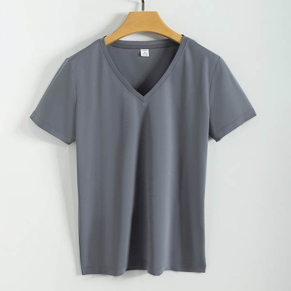 Camiseta feminina de algodão curta