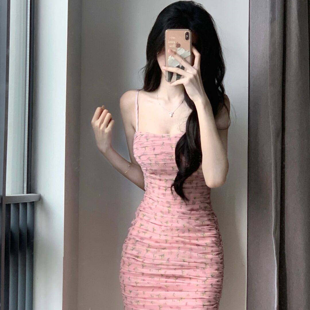Vestido curto sem mangas rosa