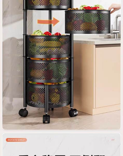Recipiente de reposição rotativa cozinha legumes aterrissagem multicamadas de frutas e vegetais casa multicamadas de reposição móvel