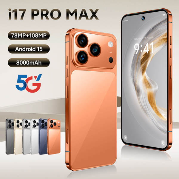 Novo i17pro max celular transfronteiriço real 4g rede oito núcleos 7,3 polegadas tela grande Android 15 16+1